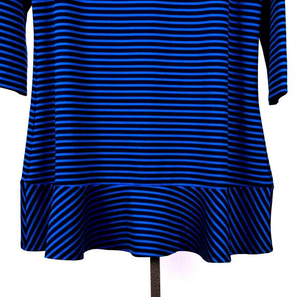 Draper James Women's Size XXL Blue Black Striped Tunic Style Tiered Shift Dress - Picture 4 of 5